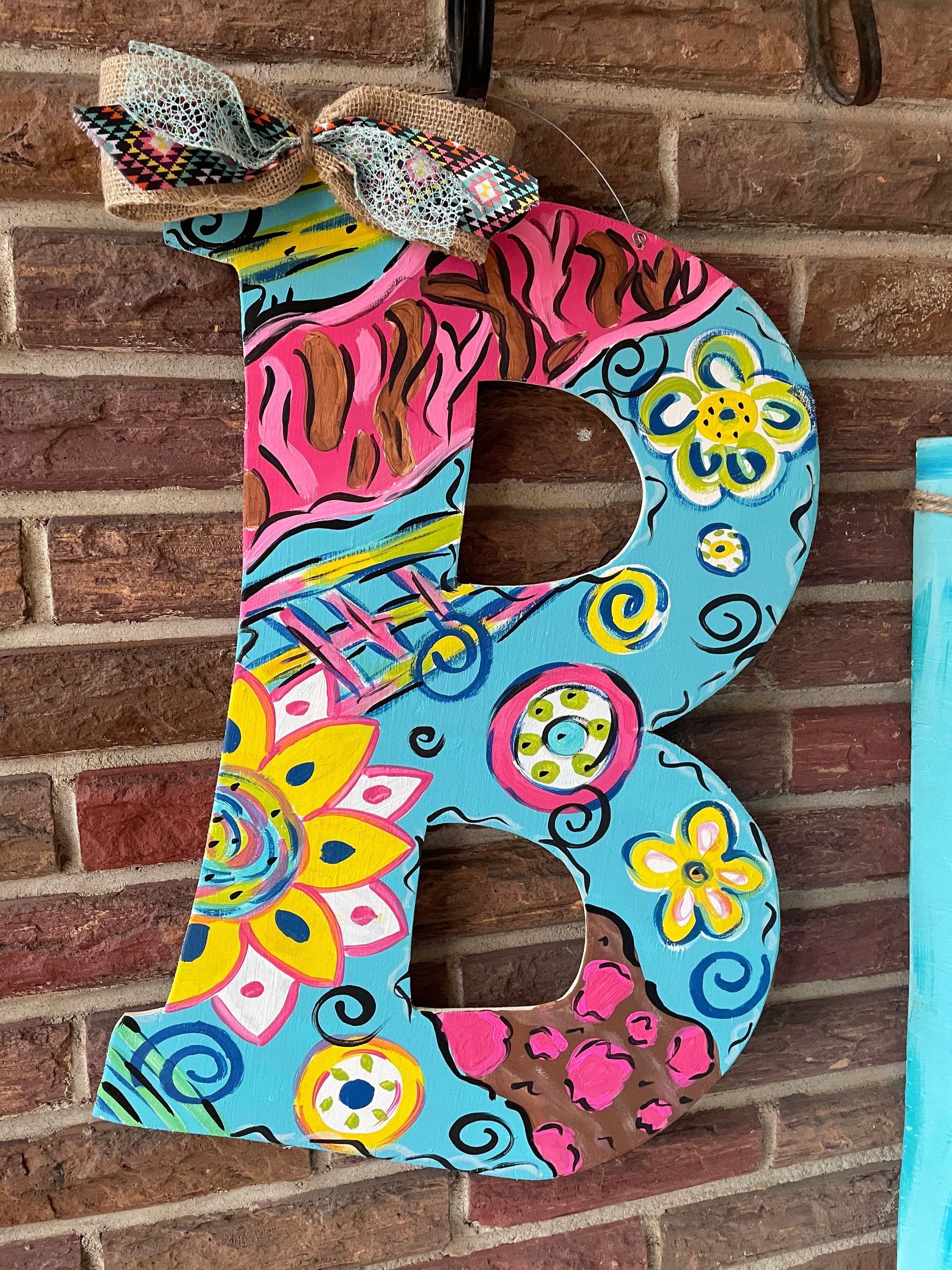 Wild bright design letter door hanger
