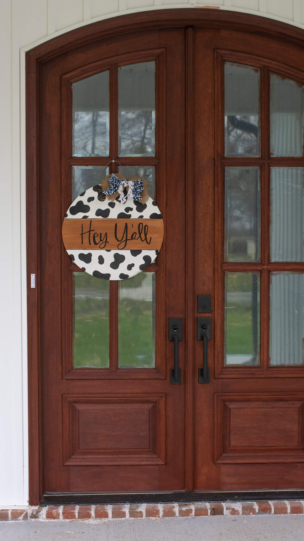 Cow print Door Hanger and porch leaner