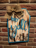 Cow Print Door Hanger, Farmhouse Hey Y'all Sign