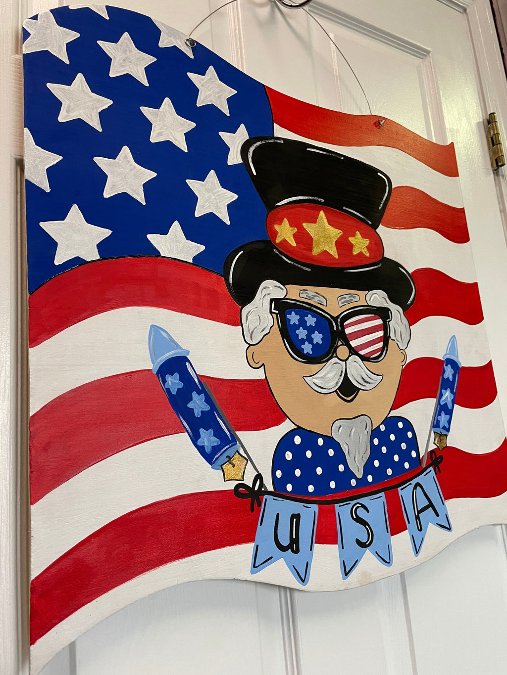 4th of July Door hanger, Patriotic Door Hanger, Flag Door Hanger, Red,White, Blue Door hanger, American Flag Door Hanger