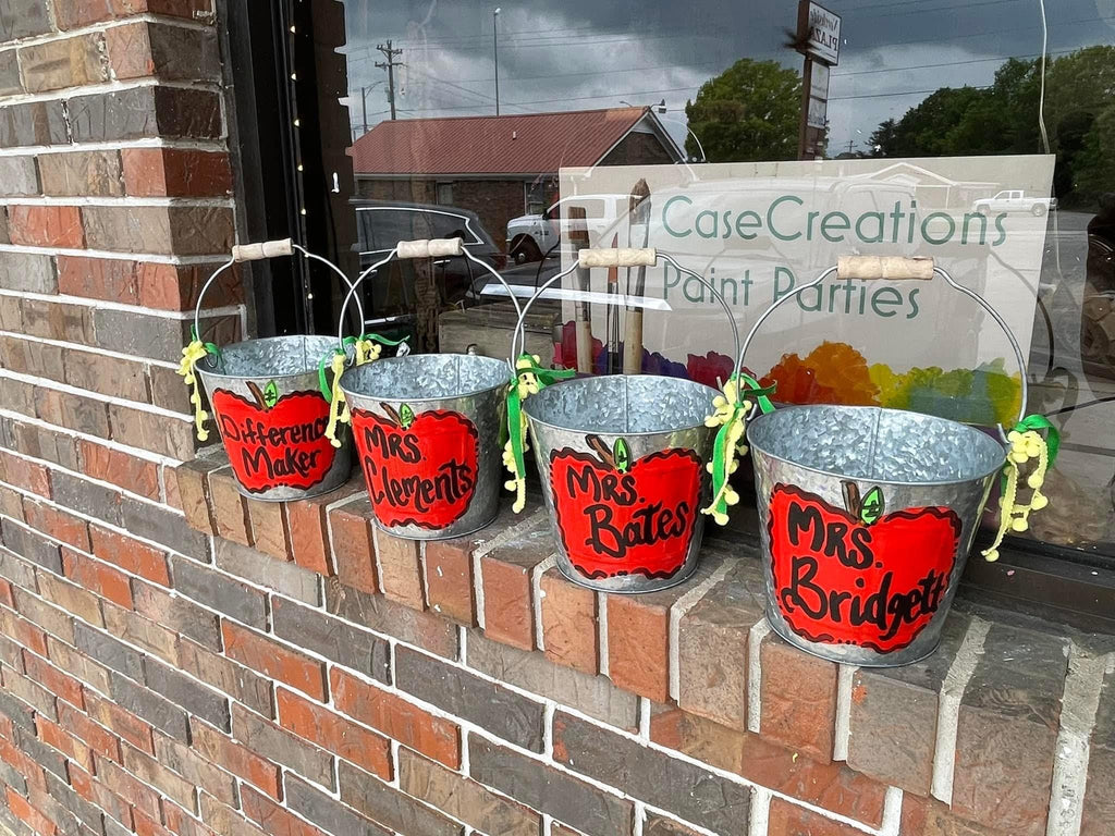 Hand Painted Teacher Appreciation Bucket, Personalized Gift
