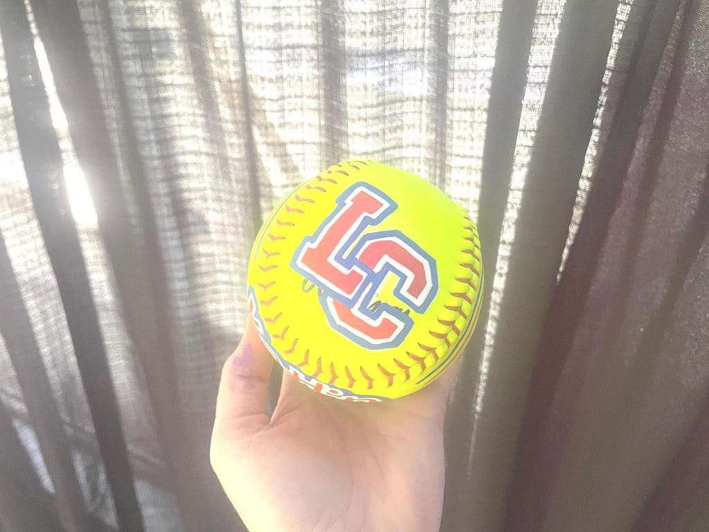 Hand-Painted Custom Softball, Personalized Team Logo, Senior Gift