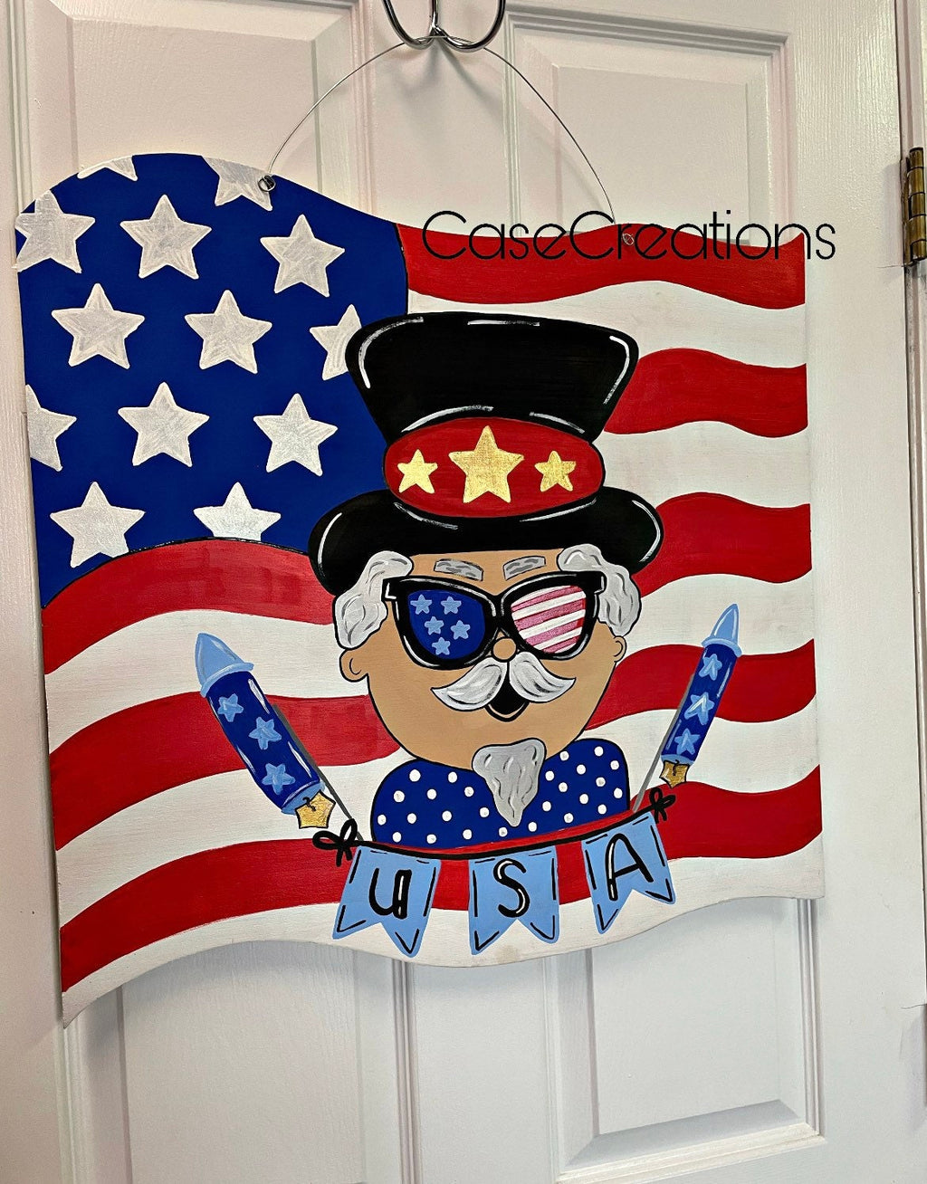 4th of July Door hanger, Patriotic Door Hanger, Flag Door Hanger, Red,White, Blue Door hanger, American Flag Door Hanger