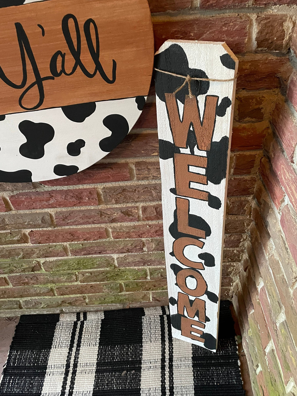 Cow print Door Hanger and porch leaner
