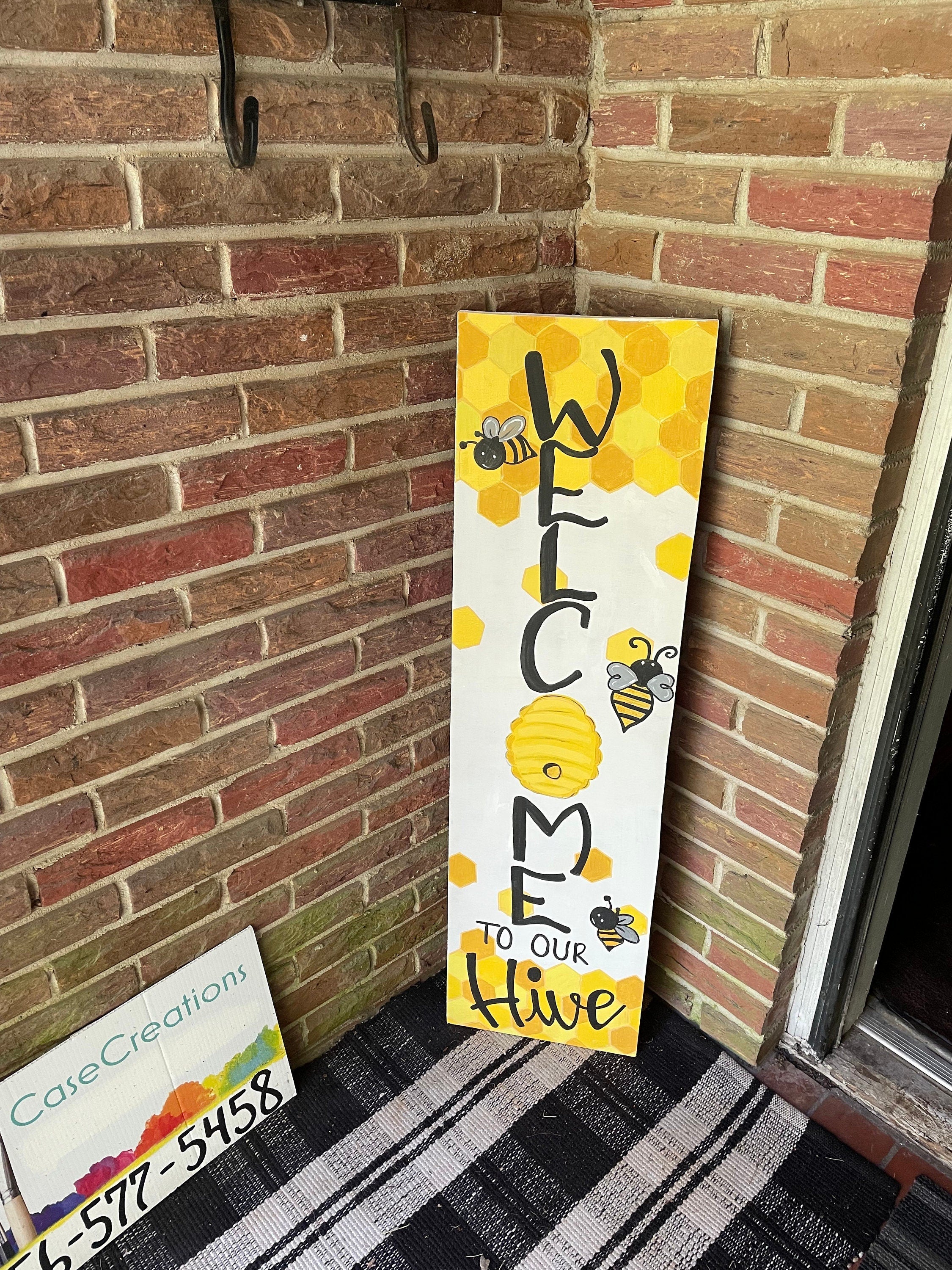 Hand Painted Bee Welcome Porch Sign