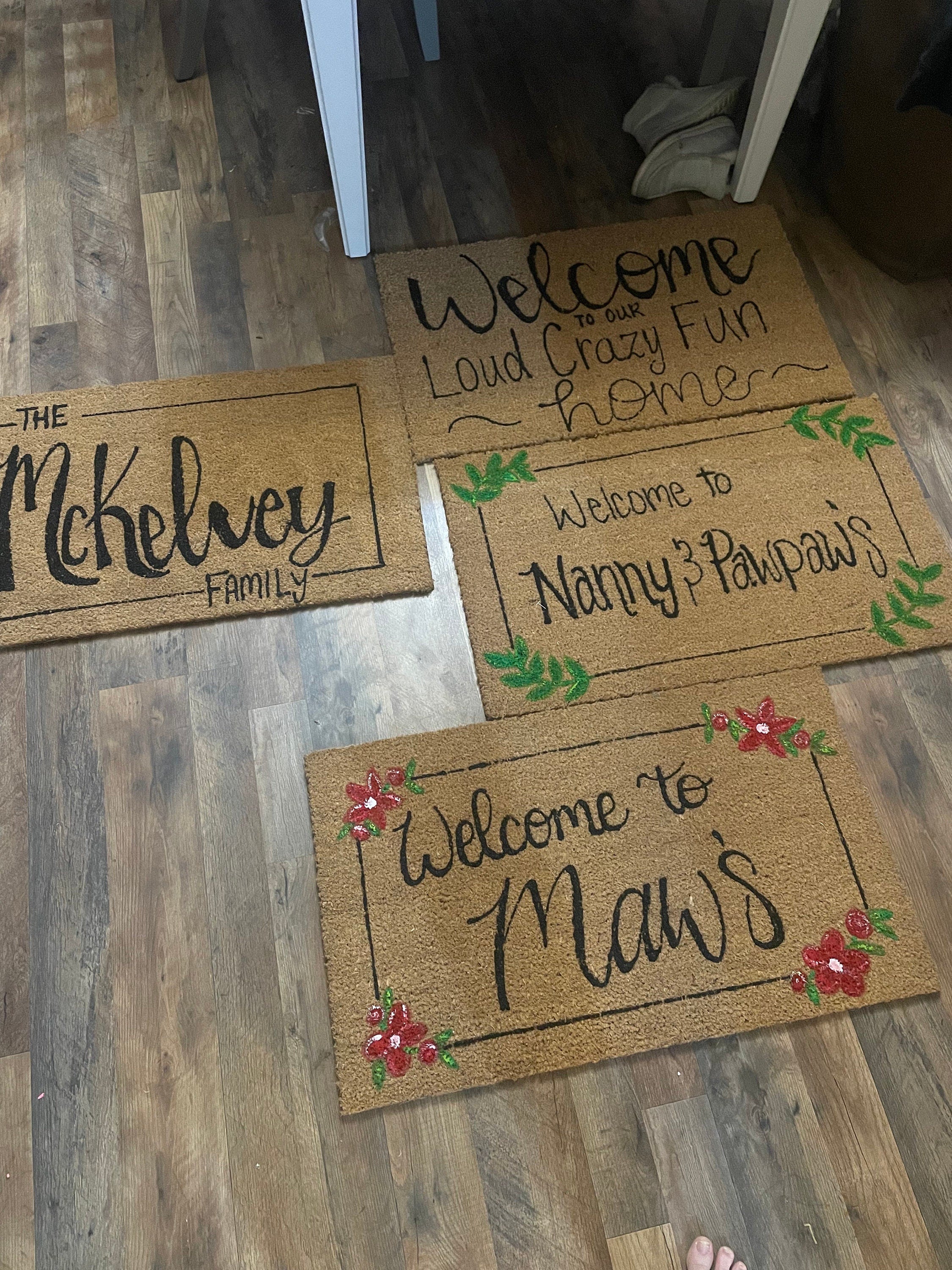 Door mat, Painted Coir Doormat- Custom Door Mat 30x18- porch mat- front door rug, Morgan wallen and feral kids